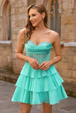 Espartilho sem alças amarelo Uma linha frisado Homecoming Dress