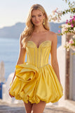 Rosa Strapless Uma Linha Corset Beaded Homecoming Dress com strass