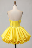 Rosa Strapless Uma Linha Corset Beaded Homecoming Dress com strass