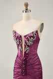 Golden Bodycon Strapless frisado vestido curto Homecoming