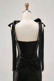 Sparkly Preto Tight Rhinestones Short Homecoming Dress com Fenda