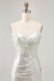 Sparkly Preto Strapless Tight Short Homecoming Dress com lantejoulas