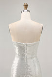 Sparkly Preto Strapless Tight Short Homecoming Dress com lantejoulas