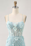 Espartilho Azul Sequins Vestido Bodycon Homecoming Floral