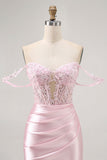 Rosa Off The Shoulder Bodycon Corset Homecoming Vestido