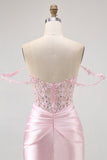 Rosa Off The Shoulder Bodycon Corset Homecoming Vestido