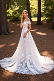 De Baile/Princesa Branco Sem Ombros Vestidos de Noiva com Renda