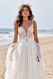 Branco Chiffon De Baile/Princesa Vestido de Noiva Princesa com Renda