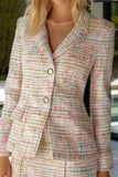 2-Piece Light Pink Tweed Homecoming Outfits com franjas