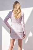 2-Piece Light Pink Tweed Homecoming Outfits com franjas
