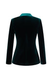 Dark Green Peak Lapela 2-Piece Velvet Double Breasted Mulheres Prom Suits