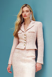 Blush 2 Piece Tweed Pencil Single Breasted Midi Pageant Entrevista Outfits Suits