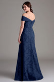 Vestidos Para Casamento Convidada Eucalipto Linha-A Longo Fora do Ombro