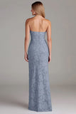 Bainha sem alças Dusty Blue Long Vestido de dama de honra