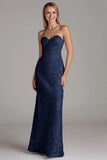 Bainha sem alças Dusty Blue Long Vestido de dama de honra