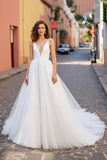 Marfim De Baile/Princesa Tule Sweep/Brush Trem Vestido de Noiva