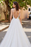 Marfim De Baile/Princesa Tule Sweep/Brush Trem Vestido de Noiva
