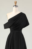 Preto Uma linha de cetim mãe do vestido da noiva com bolsos