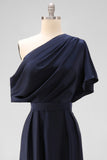 Preto Uma linha de cetim mãe do vestido da noiva com bolsos
