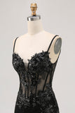 Bodycon Verde Escuro Backless Sheer Corset Homecoming Dress com Sequins