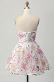 Rosa Brilhante De Baile/Princesa Mini Vestido Cocktail