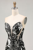 Sparkly Preto Bodycon Sequins Vestido Curto Homecoming com Missangas
