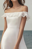 Marfim De Baile/Princesa Midi Vestido De Noiva Simples