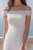 Renda Marfim Sem Ombros Longo Vestido De Noiva Simples