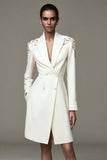 Sparkly Ivory Xaile Lapela Vestido Blazer Curto