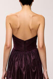 Café Strapless Bainha Vestido de Noite Longo