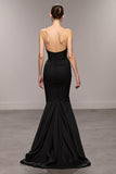 Sereia Preto Querida Vestido de Noite Longo com Fenda