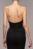 Sereia Preto Querida Vestido de Noite Longo com Fenda