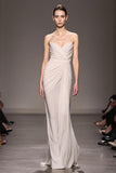 Querida bainha elegante marfim Ruched longo vestido de noite