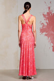 Bainha rosa Ruched Long Wedding Guest Dress