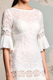 Renda de Marfim Uma Linha Longo Vestido de Noiva com Mangas