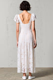 Renda Branca V-Neck Bainha Vestido de Noiva Convidado
