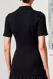 Preto A Line Collar Neck Vestido de Noiva com Mangas