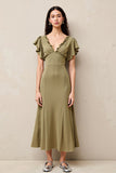 Live A Line Ruffled Long Wedding Vestido de convidado
