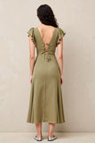 Live A Line Ruffled Long Wedding Vestido de convidado