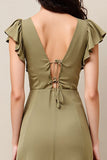 Live A Line Ruffled Long Wedding Vestido de convidado