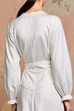 Branco A Line Mangas Longas Vestido de Noiva Convidado