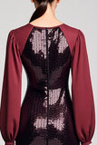 Brilhante preto Sequins bainha vestido de casamento convidado