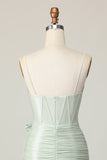 Sage Bodycon Corset Vestido Curto Homecoming com Arco