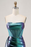 Verde Direto Espartilho Ruched Bodycon Mini Vestido Cocktail