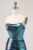 Verde Direto Espartilho Ruched Bodycon Mini Vestido Cocktail