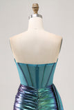 Verde Direto Espartilho Ruched Bodycon Mini Vestido Cocktail