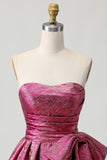 Púrpura Escura De Baile/Princesa Vestidos Cocktail com Plissado