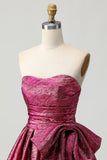 Púrpura Escura De Baile/Princesa Vestidos Cocktail com Plissado