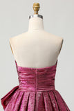 Púrpura Escura De Baile/Princesa Vestidos Cocktail com Plissado