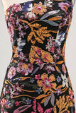 Preo Flores BodyconUm Ombro	One shoulder Mini Vestido Cocktail